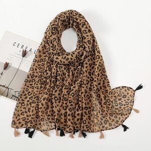 Women's Boho Elegant Leopard Print Large Wrap Scarf New